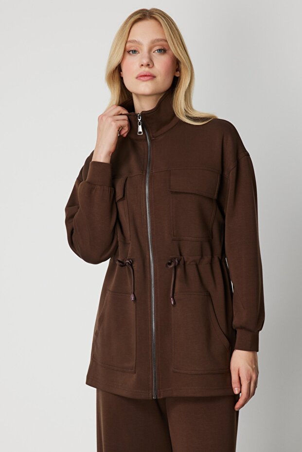 Mock Neck Multi-Pocket Jacket - 3