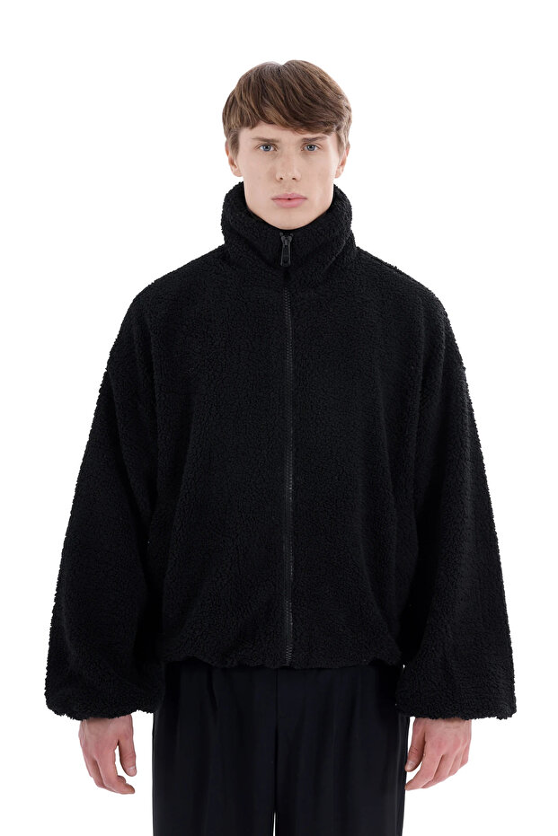 Siyah Peluş Ceket - 2
