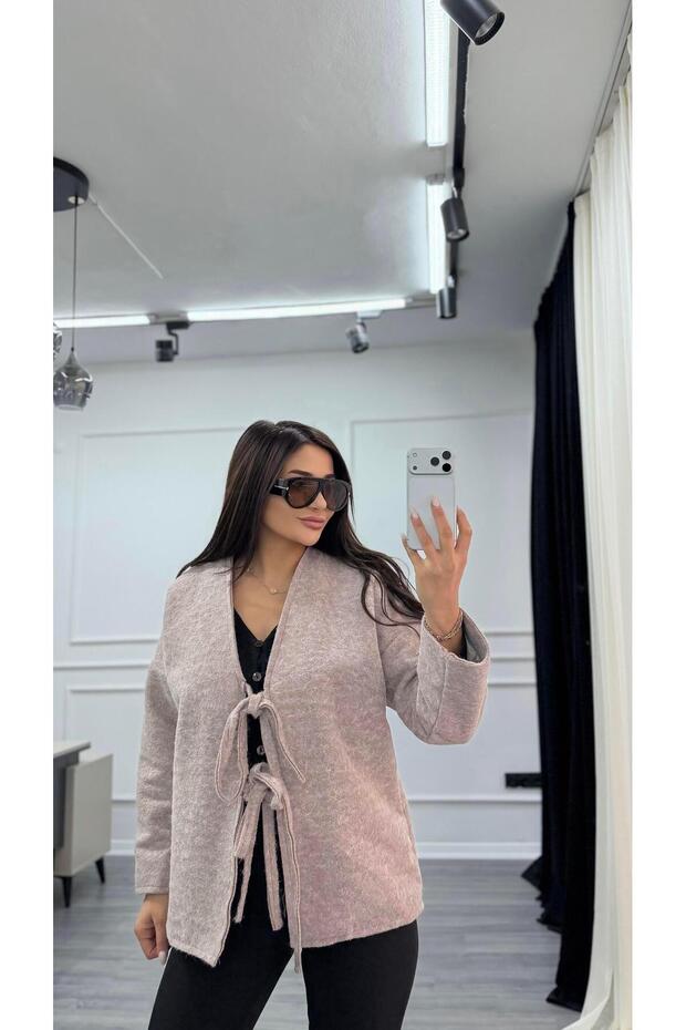 Çift Bağcıklı Kırçıllı Ceket - 7