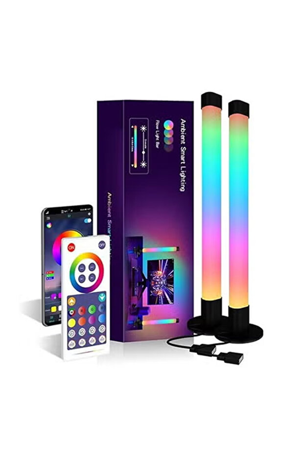 LED Computer Desktop Ambient RGBIC Background Light, Gaming Illusion Desk Lamp with BT Music Pickup