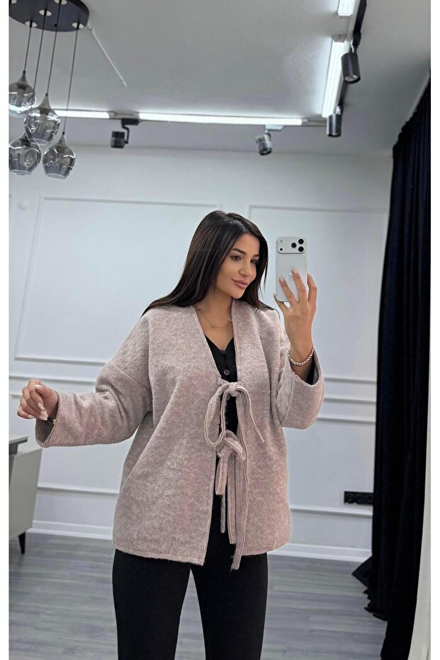 Çift Bağcıklı Kırçıllı Ceket - 3