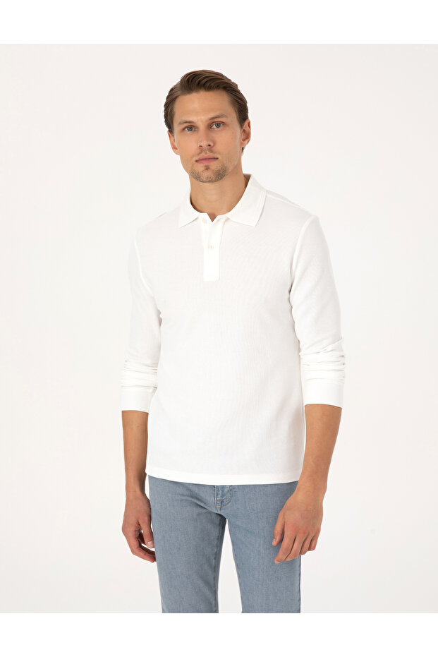 Ecru Slim Fit Sweatshirt 50311678-Vr019