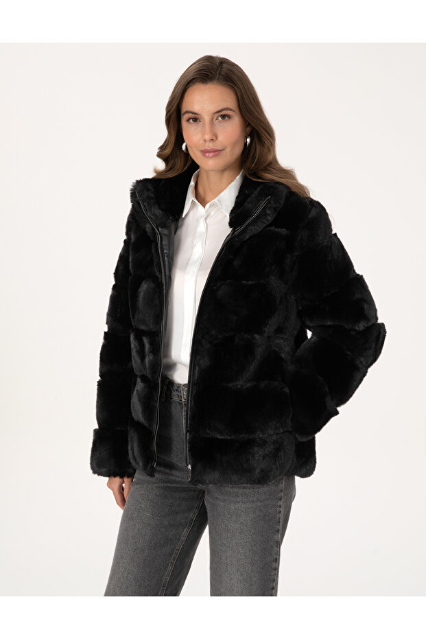 Black Comfort Fit Coat 50308995-Vr046