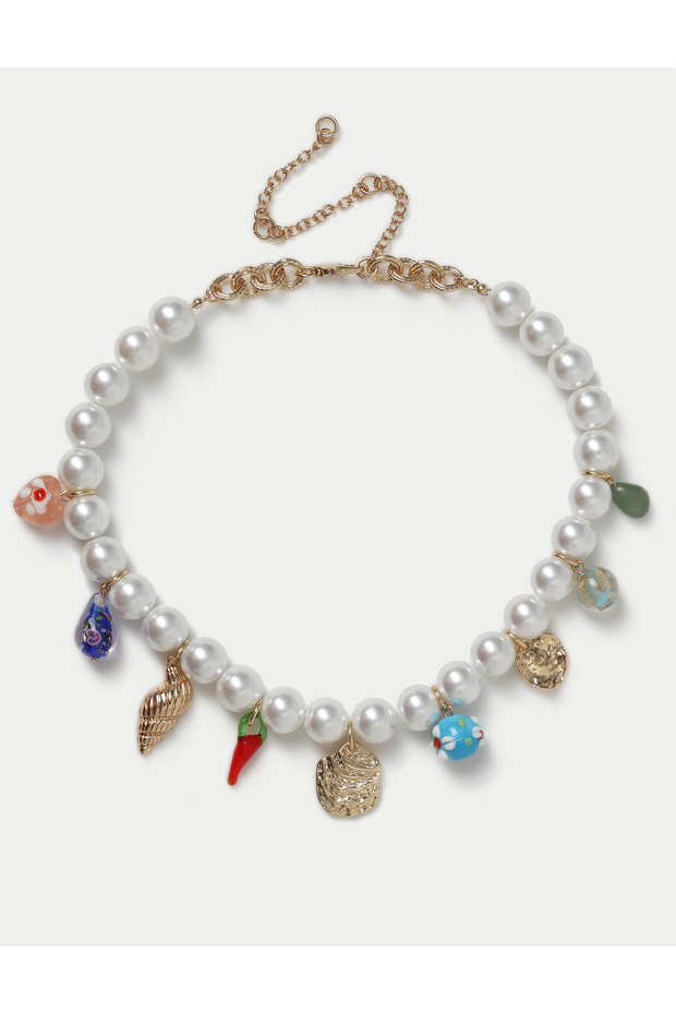 Charm Detaylı Kolye - 1