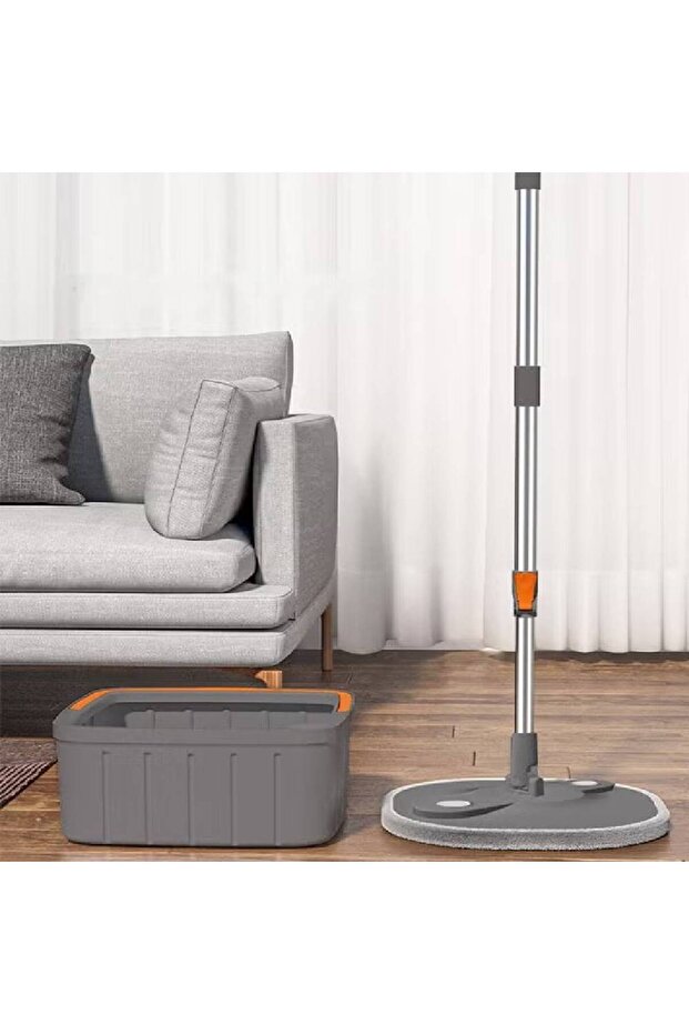 Uniface Spin Mop and Bucket Set, Large Flat Floor Mop with Self Wringer and Bucket System - 2