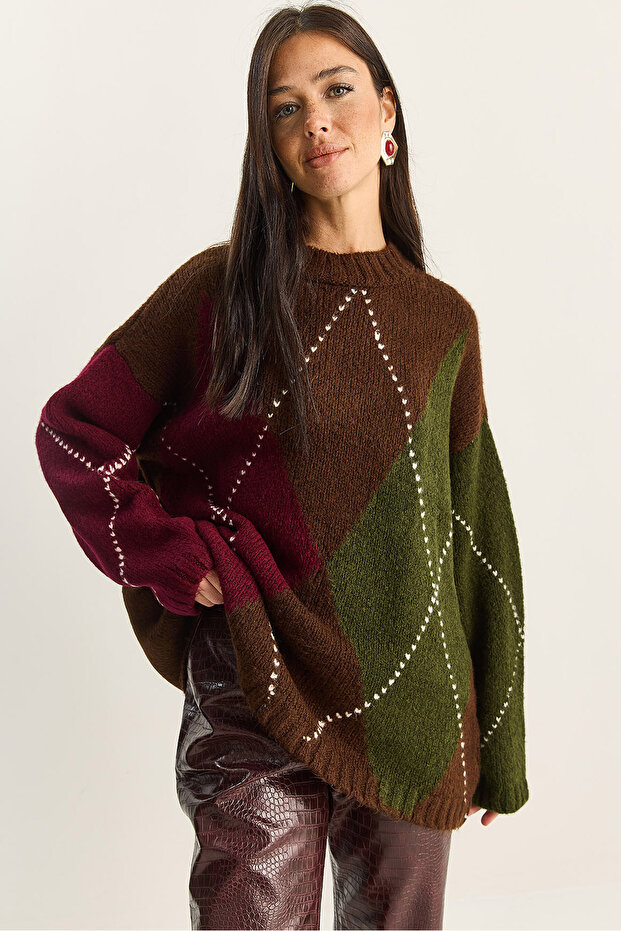 Women's Coffee Brown Baklava Sweater 20251095