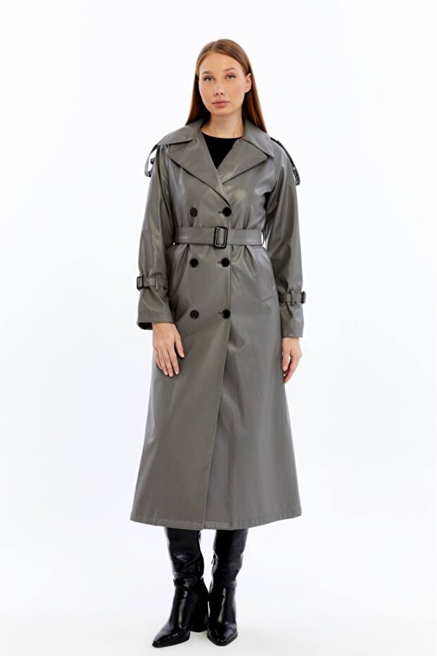 Leather Women's Trench Coat
