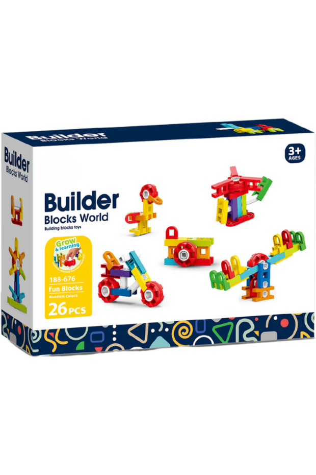 Set de constructie STEAM - Fun Blocks (26 piese) - 1