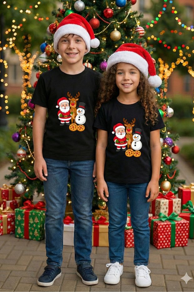 Unisex Girls/Boys 100% Cotton Crew Neck T-Shirt with a “New Year Themed” Printed Print