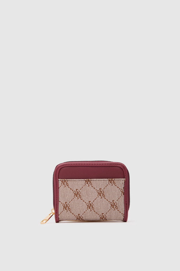 Ays Patterned Wallet Claret Red