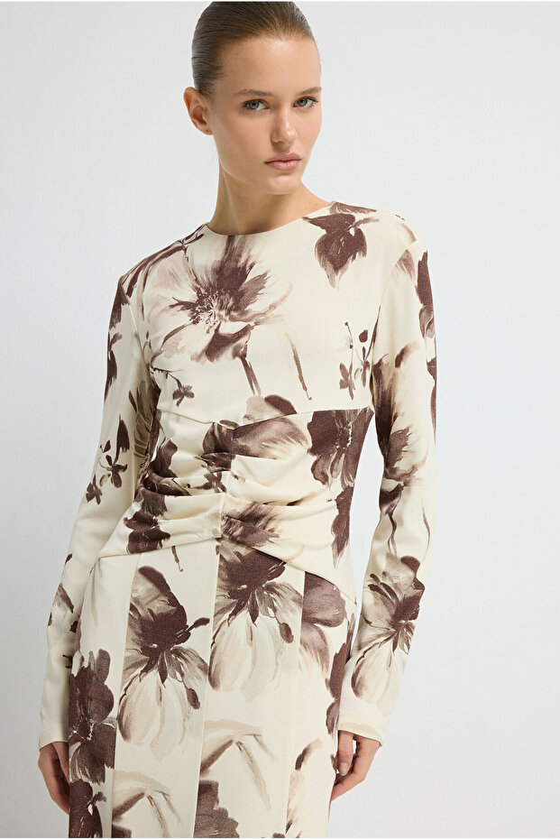 Desenli Örme Elbise - 3