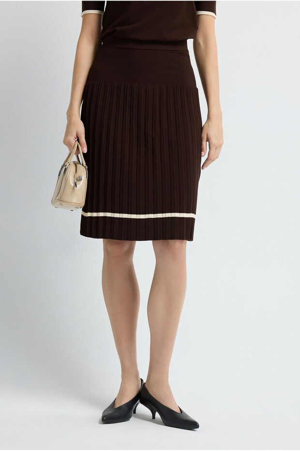 Pliseli Triko Etek - 2