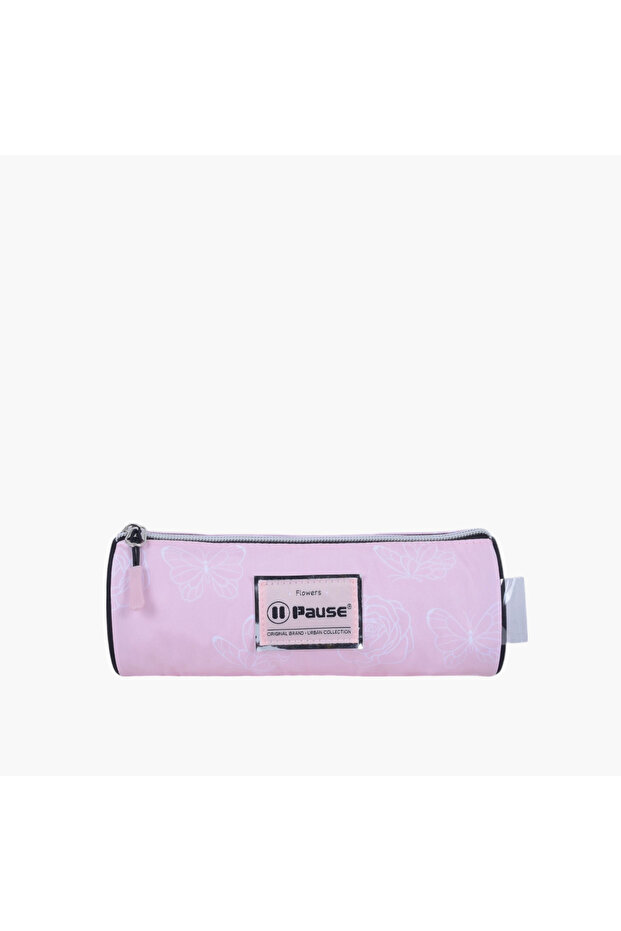 Floral Print Pencil Pouch with Zip Closure
