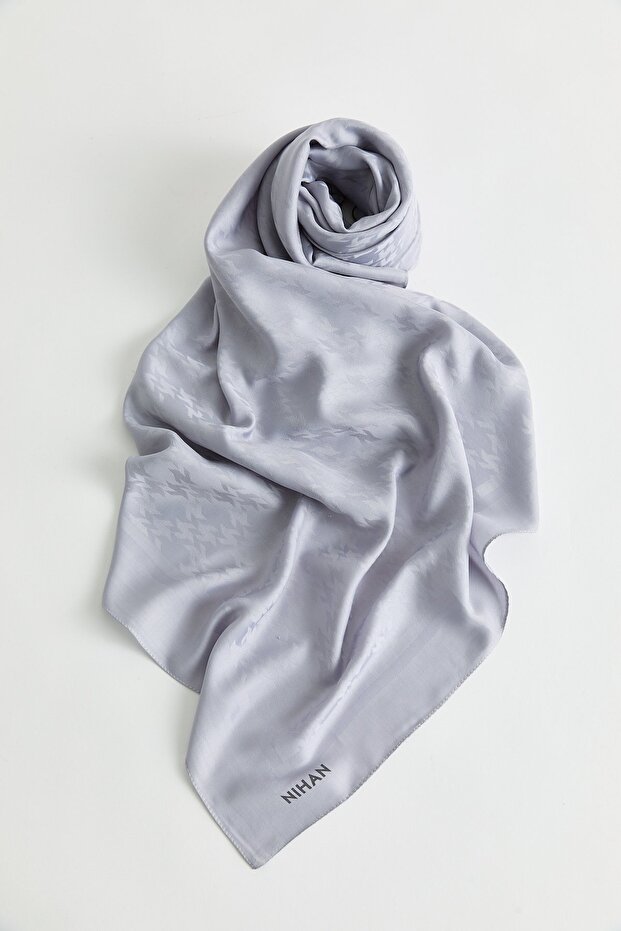 Patterned Lyocell Scarf Lilac - 1