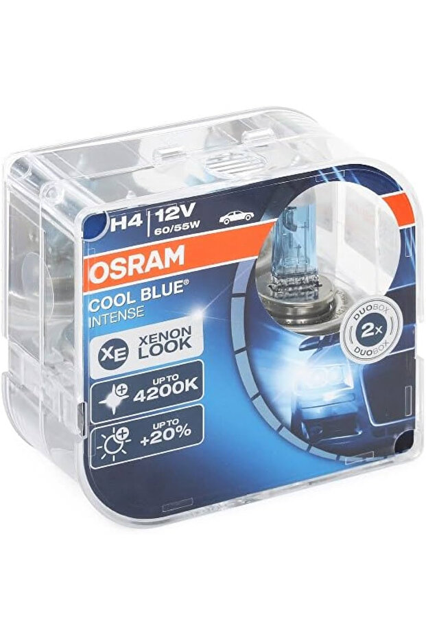 مصباح أمامي هالوجين COOL BLUE INTENSE H4 64193CBI-HCB (12 فولت، صندوق Duo، وحدتان)