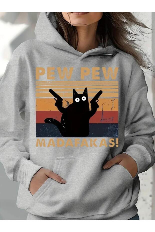 Unisex Pew Printed Hooded Sweatshirt