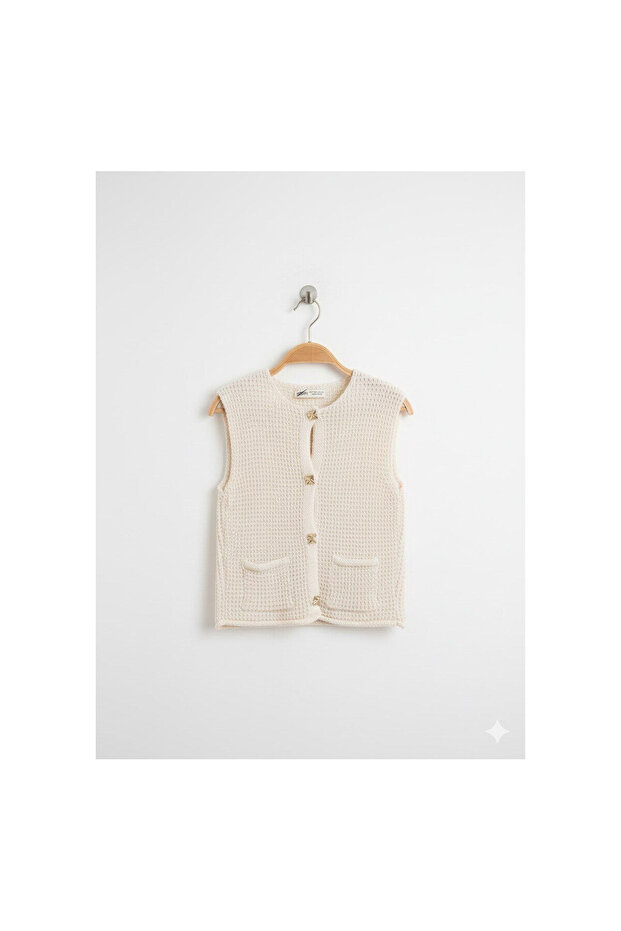 KIZ TRİKO ÖRME YELEK - 2
