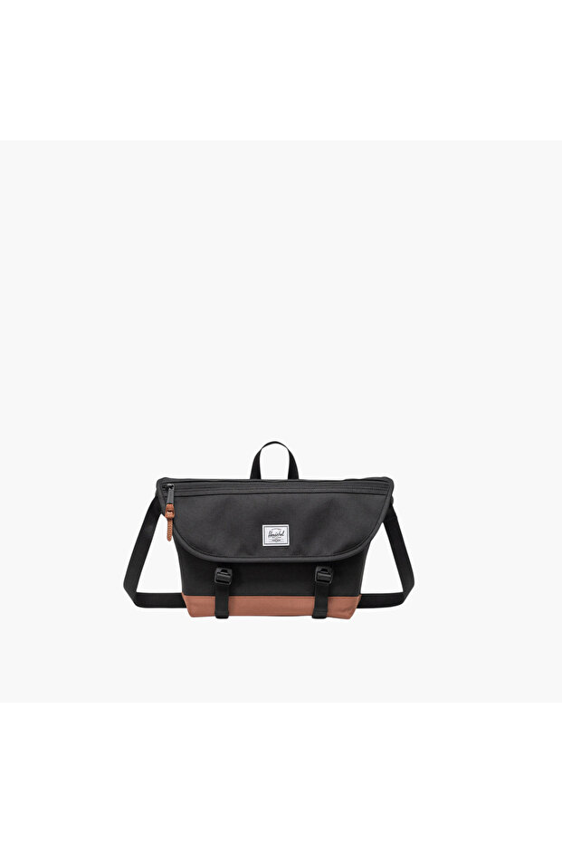 Herschel Supply Co Solid Messenger Bag with Adjustable Strap and Flap Closure
