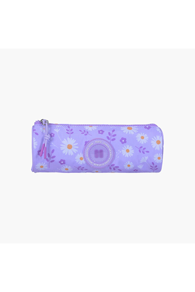 Floral Print Pencil Pouch with Zip Closure