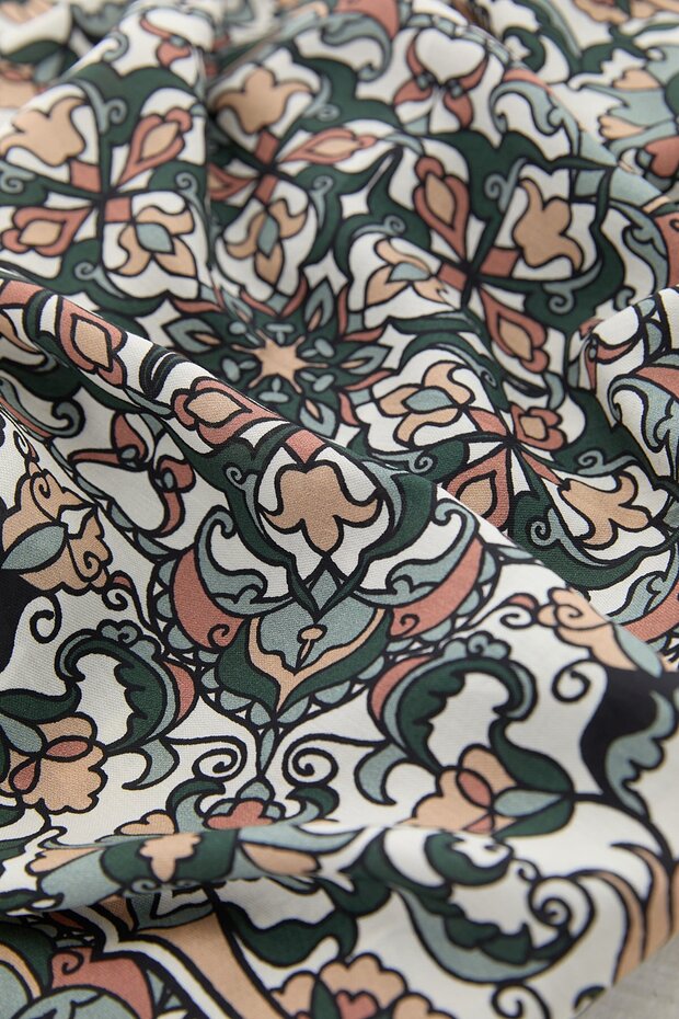 Patterned Cotton Shawl Green - 3