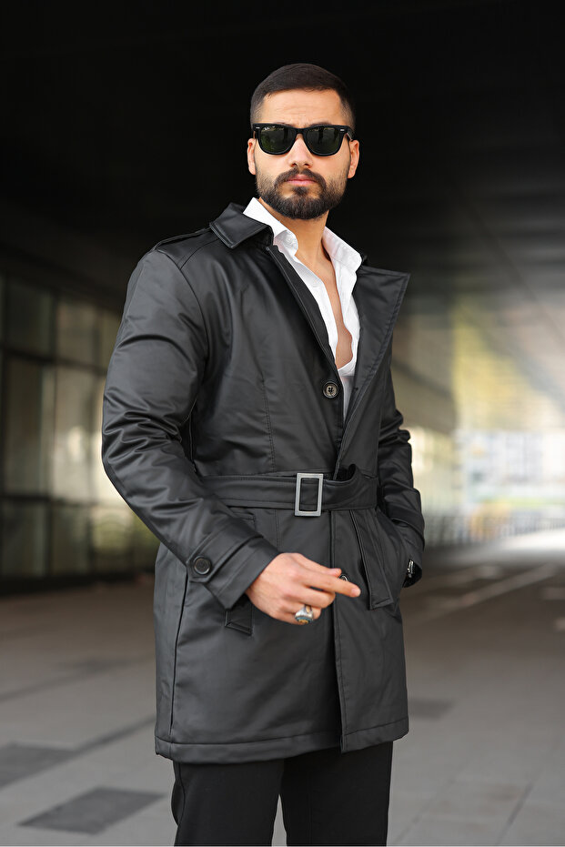 Men's Slim Fit Black Leather Jacket - Fully Fur Lined Inside