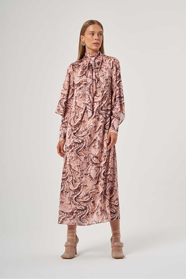 Fular Detaylı Elbise 2803 - 2