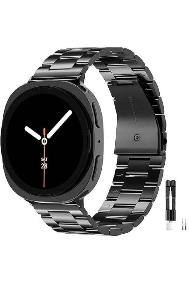 Metal Band for Galaxy Watch 8/Classic 40/44/46mm Stainless Steel Wristband Black
