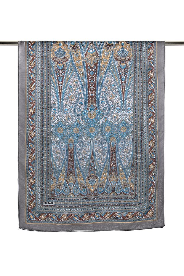 Desenli Soft Şal Antrasit - 2