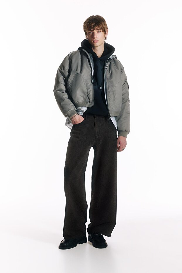 Yılan desenli geniş paça jean - 1