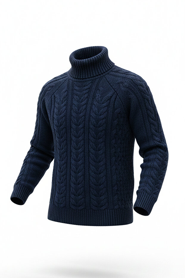 سترة رجالية سميكة بياقة عالية - 4