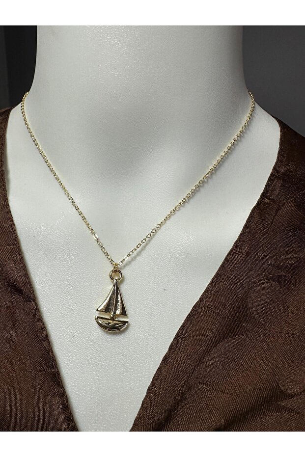 Sailing Ship Figure Necklace, Nautical Themed Necklace