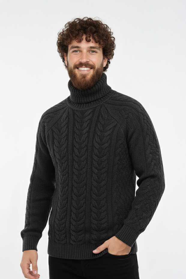 Erkek Balıkçı Yaka Kalın Kazak - 1