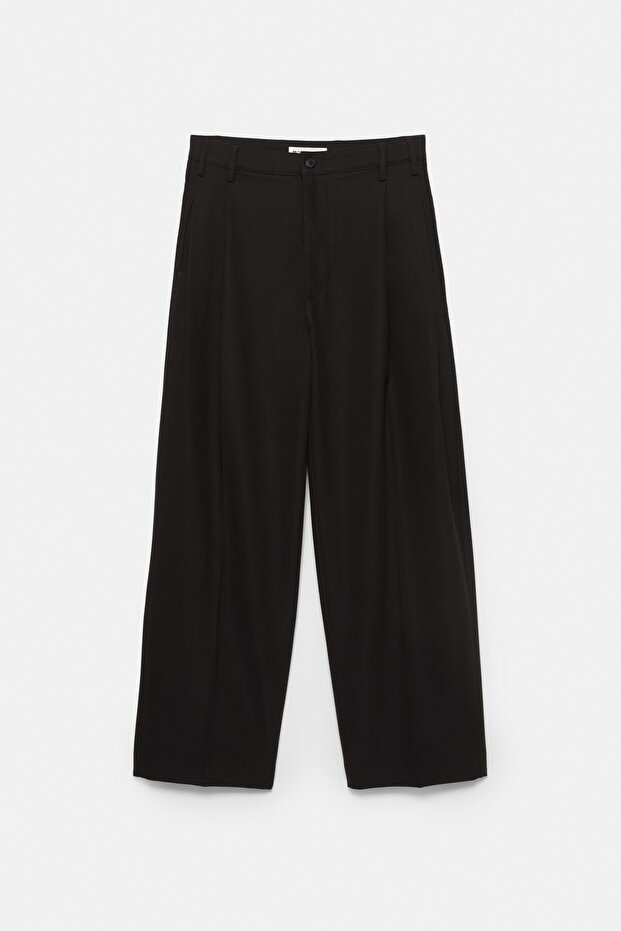 Tailored fit çift pensli pantolon - 1