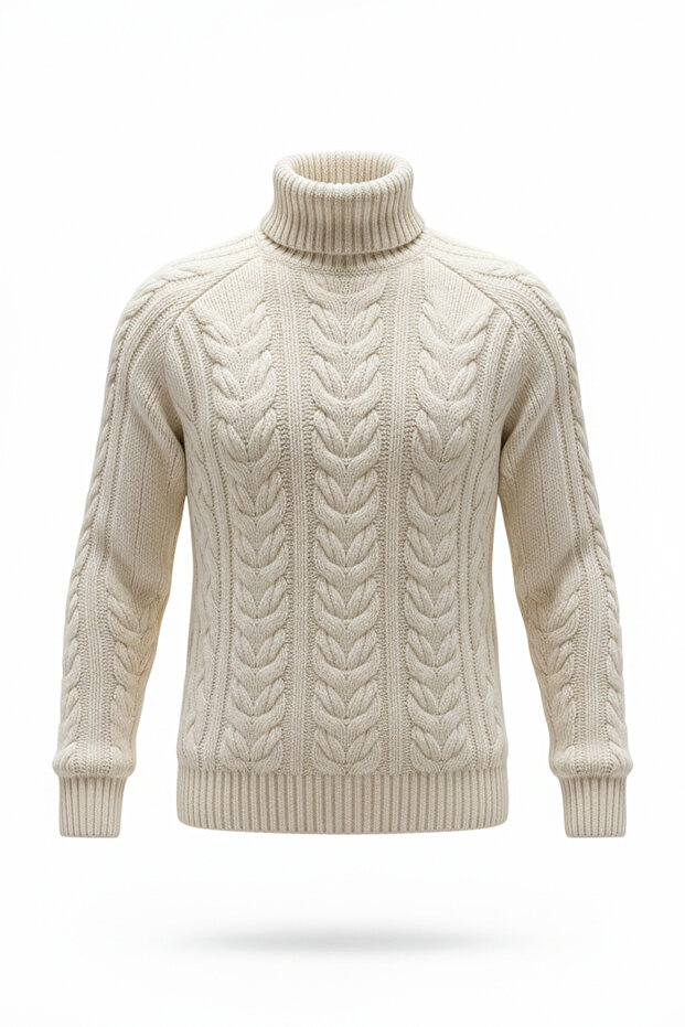 Erkek Balıkçı Yaka Kalın Kazak - 4