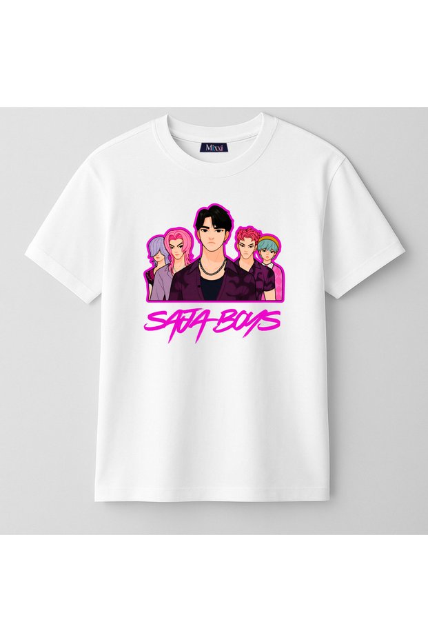 Kpop Demon Hunters Saja Boys Short Sleeve Printed Girls' T-Shirt (4-13 Years)
