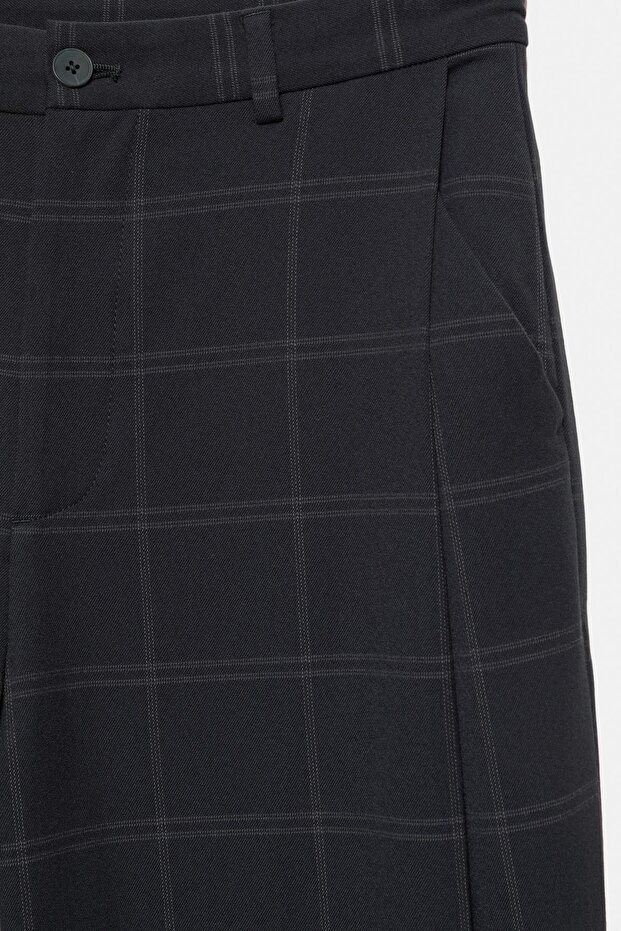 Tailored fit kareli pantolon - 7