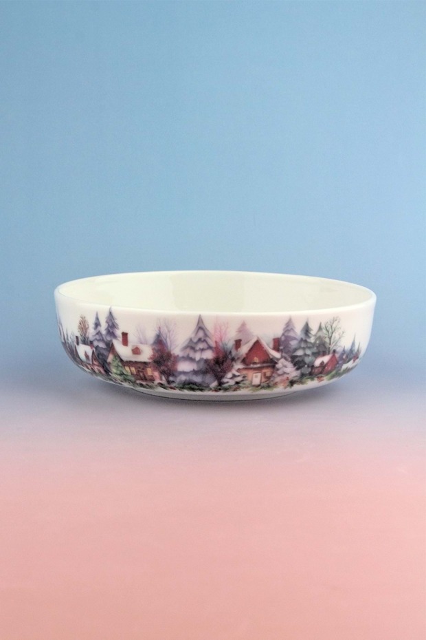 Magical Winter Porcelain Salad Bowl