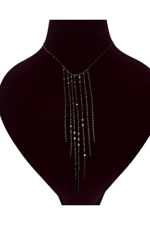 Paslanmaz Çelik Uzun Şerit Kolye - 4