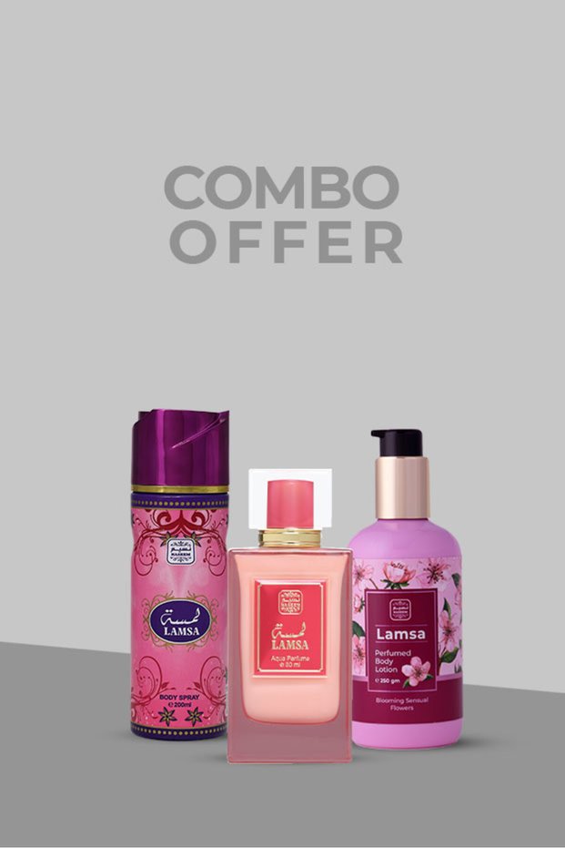 Lamsa Family Combo(Lamsa EDP- 80ml, Lamsa Lotion- 250gm, Lamsa Body Spray-200ml) |Pack of 3|