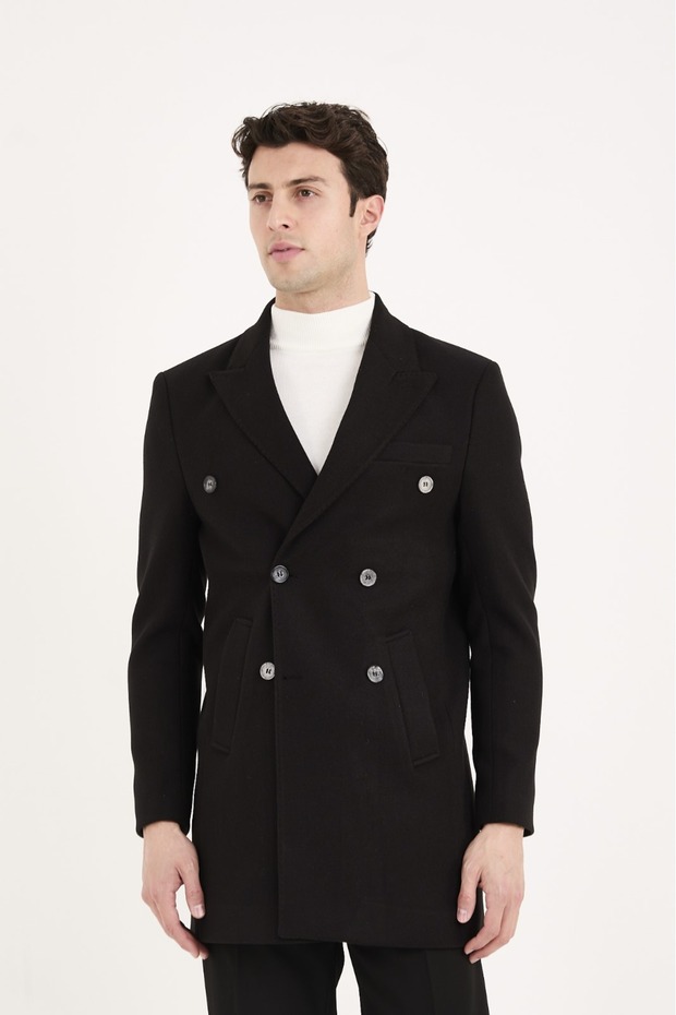 Men's Modern Fit K Double-Breasted Coat # K4056