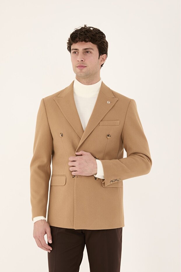 Men's Modern Fit Kaşe K Double-Breasted Jacket # K4057