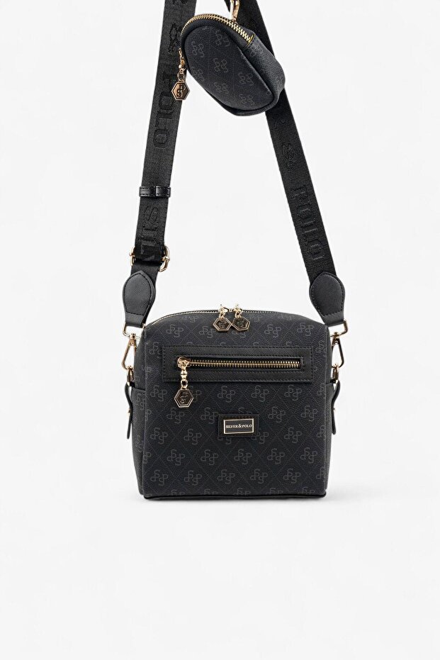 Black - Black Monogram Women's Crossbody Bag Sp1038