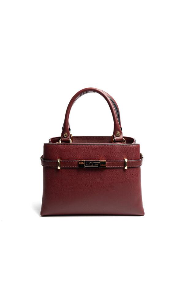 Burgundy - Burgundy Plain Women's Handbag Sp1149