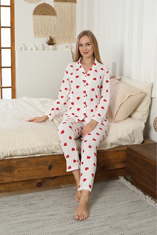 Комплект пижама с дълъг ръкав и копчета Supreme - 2