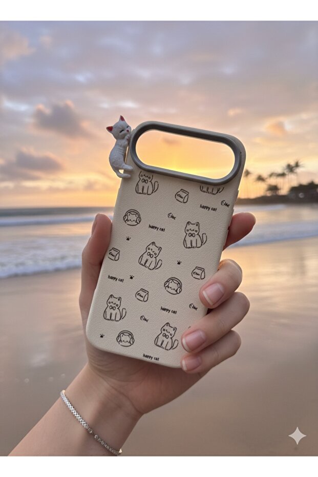iPhone Air Case Leather-Look Flexible and Stylish Phone Case with 3D Toy Cat Design