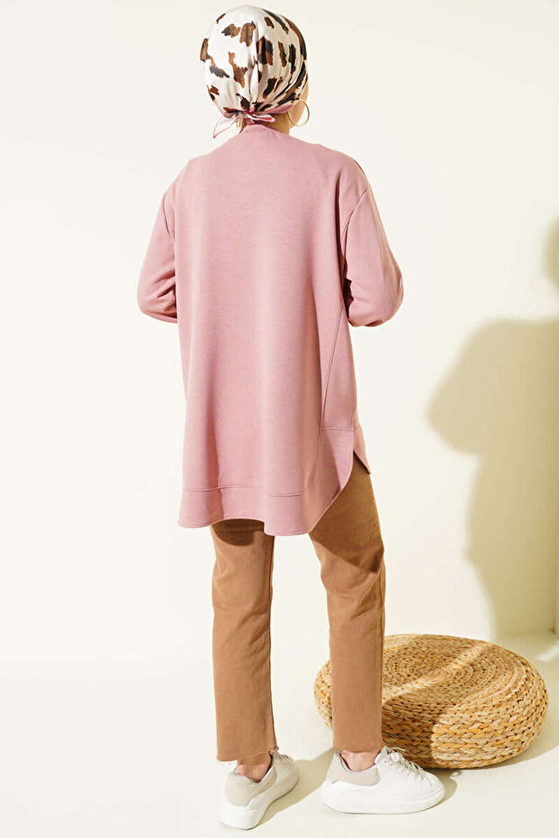 Double Face Oval Kesim Oversize Tunik - 3