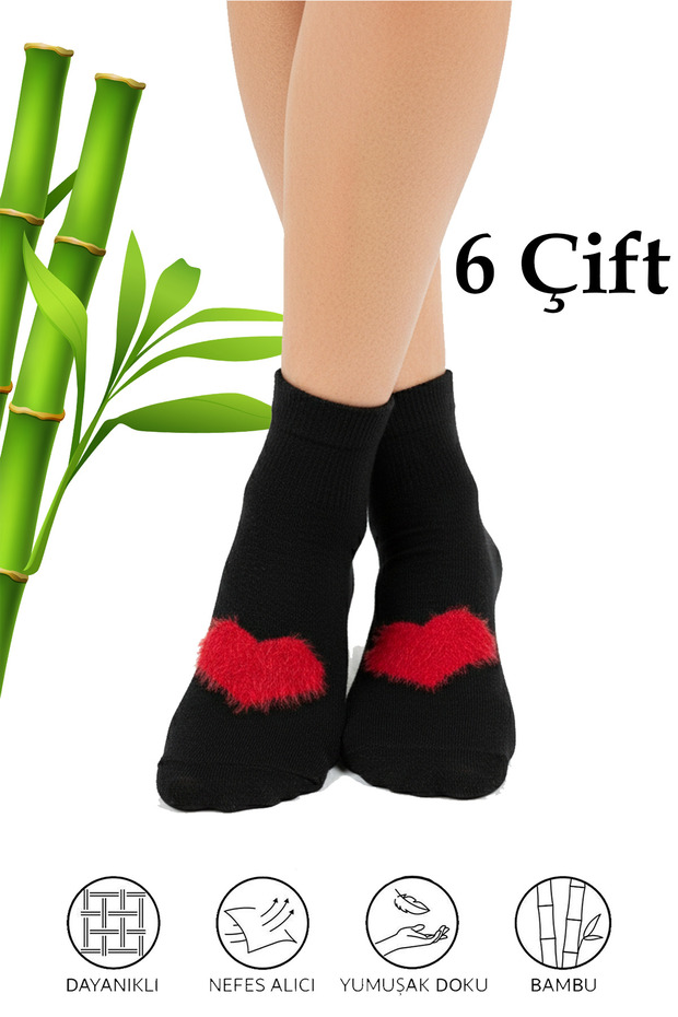 6 أزواج من الجوارب النسائية المصنوعة من الخيزران السميك للشتاء - ناعمة ودافئة