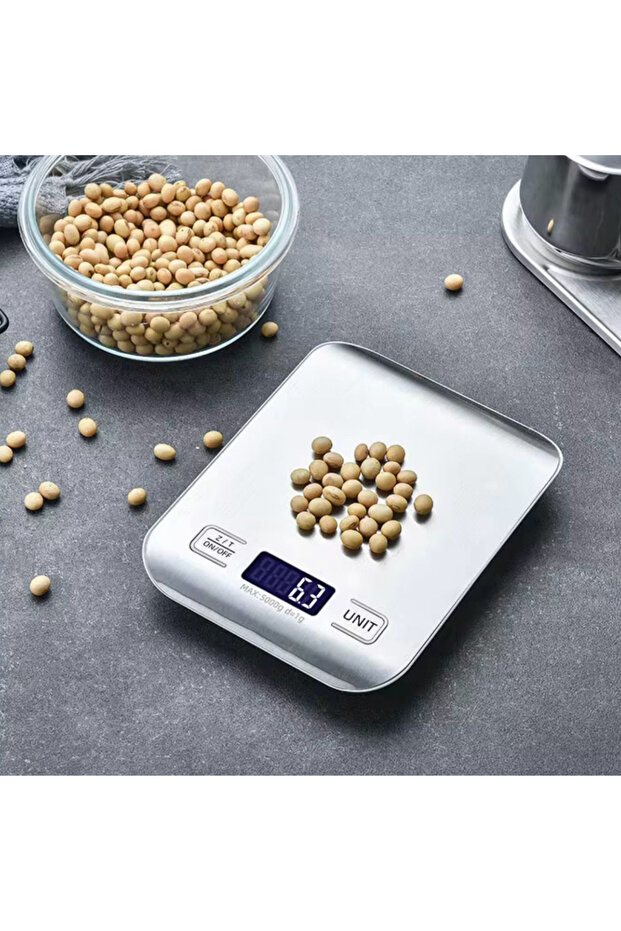Digital Kitchen Scale 5 kg – LCD Display, TARE Function, Multiple Units, AAA Batteries - 1