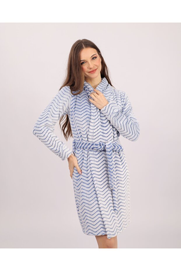 كيمونو من القطيفة بنمط متعرج - 5