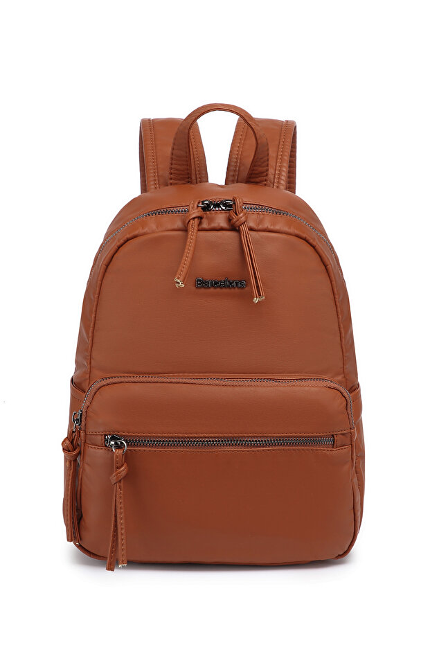 Barcelona Medium Size Multi-Pocket Soft Design Sports and Casual Women's Backpack Brown